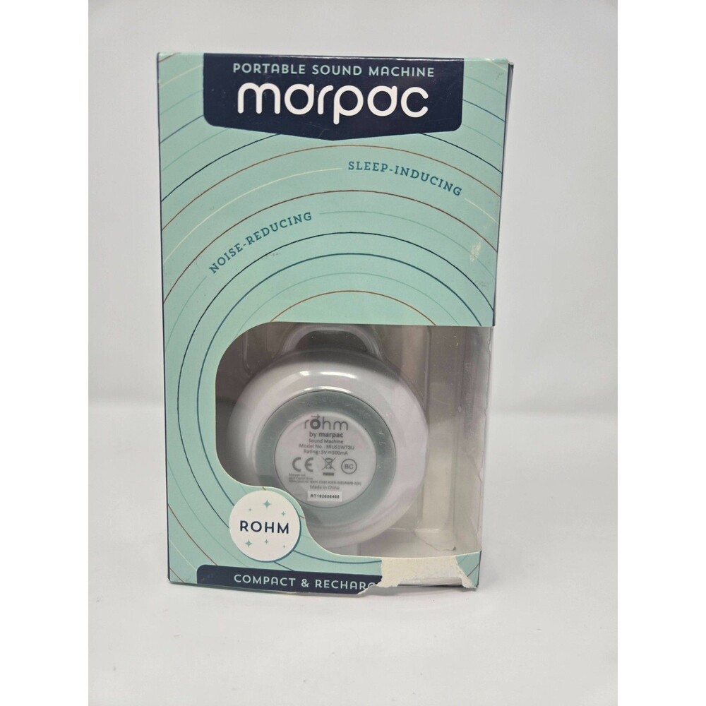 Rohm White Noise Machine Portable Sound Soother Rechargeable USB Travel Marpac